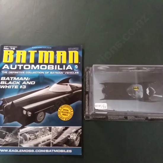 EAGLEMOSS BATMAN AUTOMOBILIA #3 BATMAN BLACK AND WHITE 1:43 PACKAGED PLUS CORRESPONDING MAGAZINE