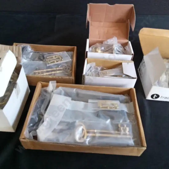 5 BOXES OF NEW TRADCO DOOR ITEMS