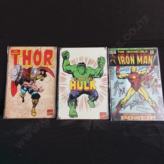 3 PIECES TIN MARVEL PRINTS