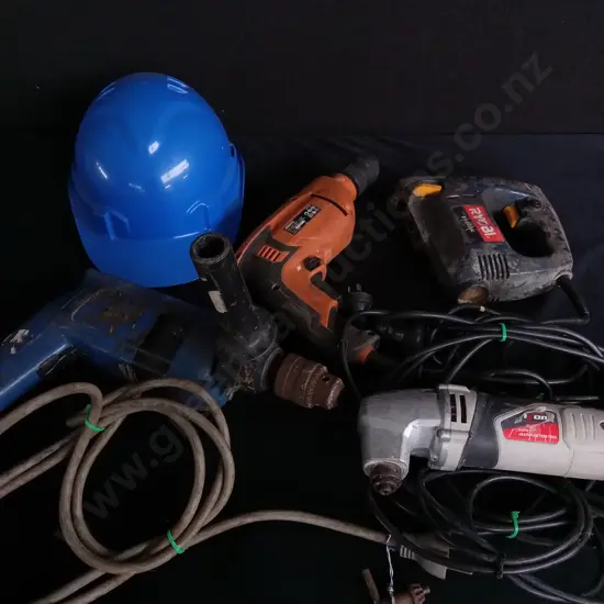 MIX OF POWER TOOLS WORKING