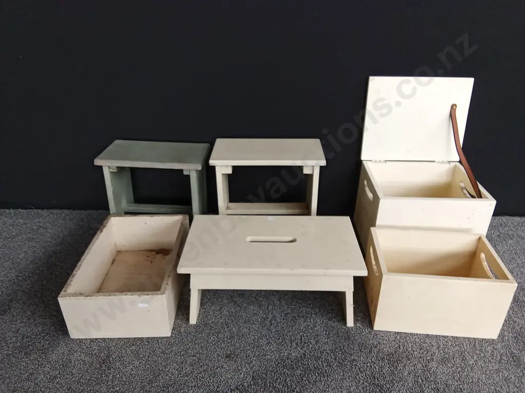 HANDMADE WOODEN BOXES AND STOOLS Image 1++