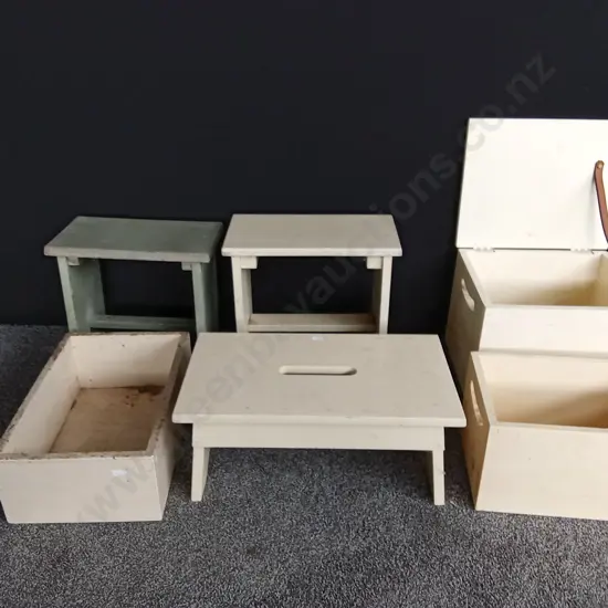 HANDMADE WOODEN BOXES AND STOOLS