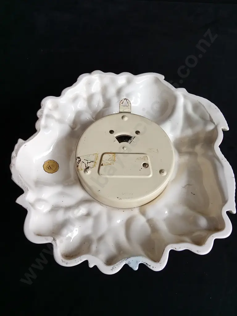 VINTAGE GERMAN CERAMIC FRUIT WALL CLOCK Image 1++