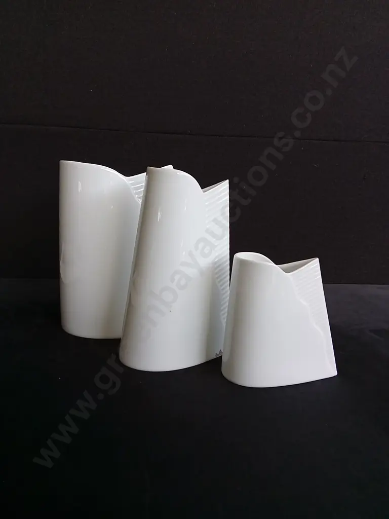 3 PIECES VINTAGE ROSENTHAL STUDIO LINE PORCELAIN VASES MADE IN GERMANY Image 1++