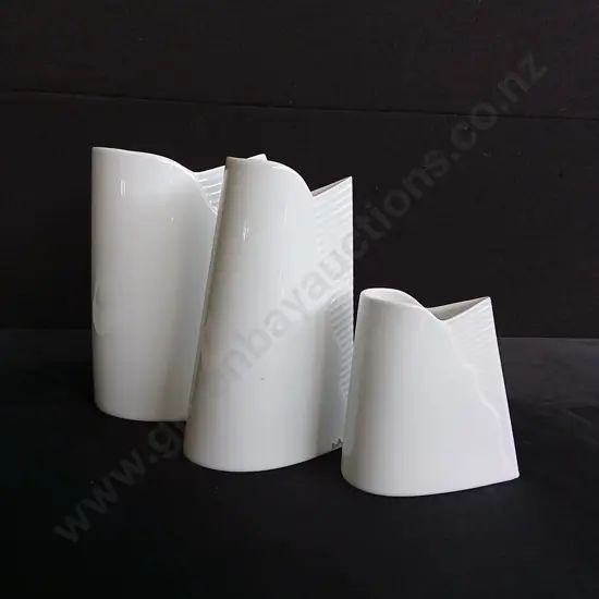 3 PIECES VINTAGE ROSENTHAL STUDIO LINE PORCELAIN VASES MADE IN GERMANY
