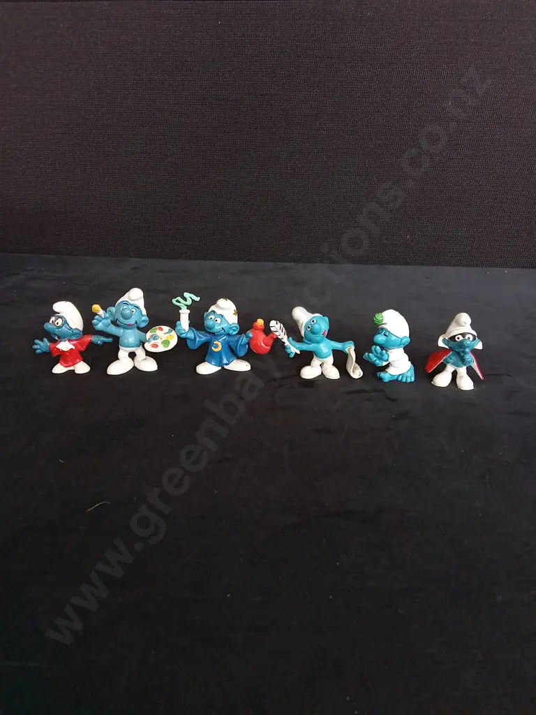 6 VINTAGE SMURF FIGURES Image 1++