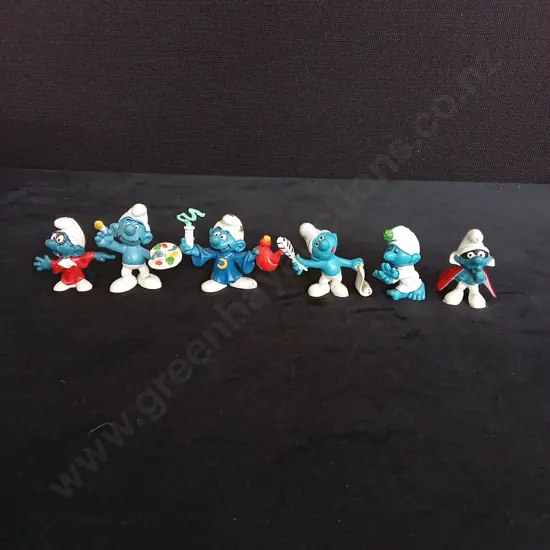 6 VINTAGE SMURF FIGURES