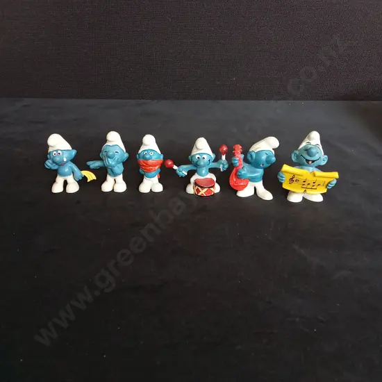 6 VINTAGE SMURF FIGURES