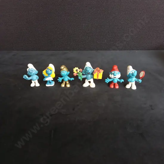 6 VINTAGE SMURF FIGURES