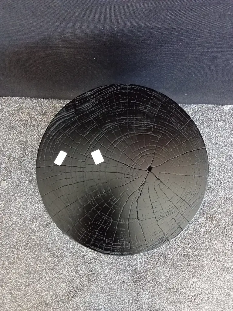 TEAK BLACK STOOL Image 1++