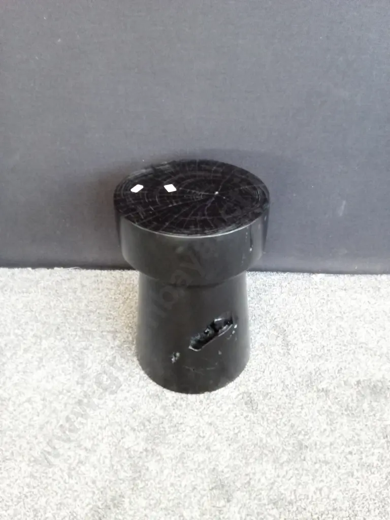 TEAK BLACK STOOL Image 1++
