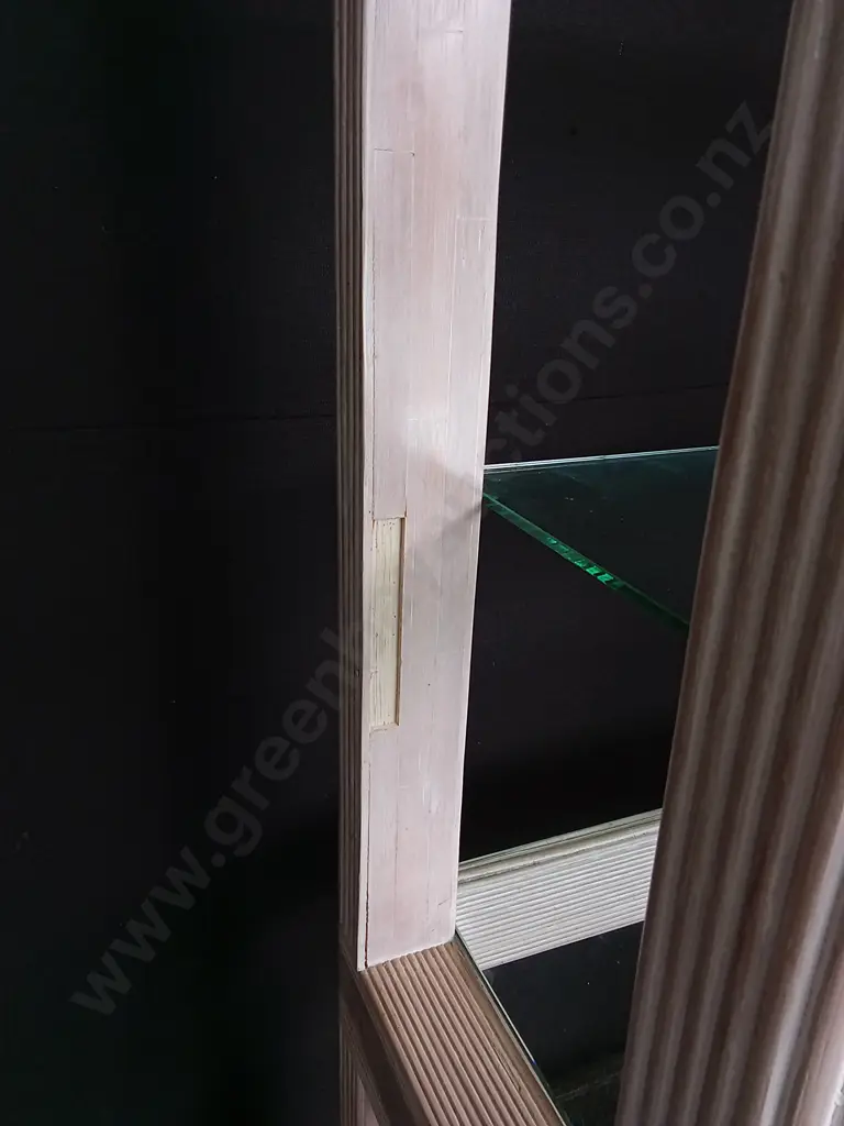 2 OPEN DISPLAY CABINETS WITH GLASS SHELVES H 190CM X W 78CM X D 44CM Image 1++