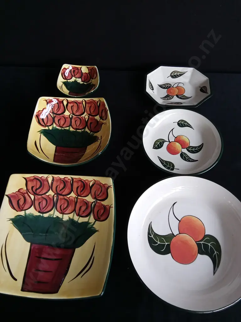 2 HAND PAINTED PLATE SETS Image 1++