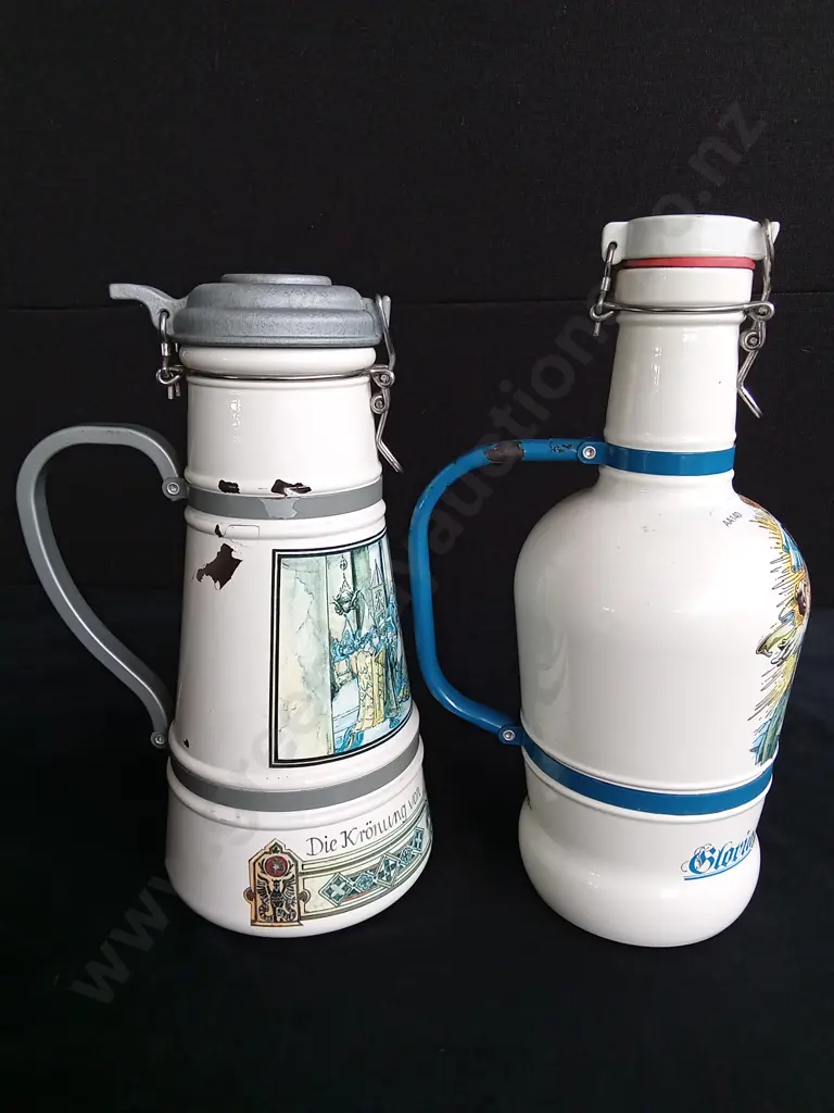 GERMAN ALTENMÜSTER BRAUER BEER STEIN AND 1 LITER GERMAN BEER BOTTLE Image 1++
