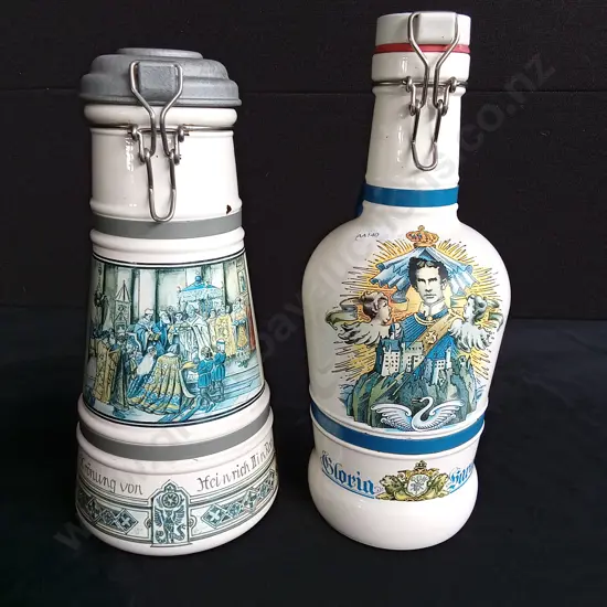 GERMAN ALTENMÜSTER BRAUER BEER STEIN AND 1 LITER GERMAN BEER BOTTLE