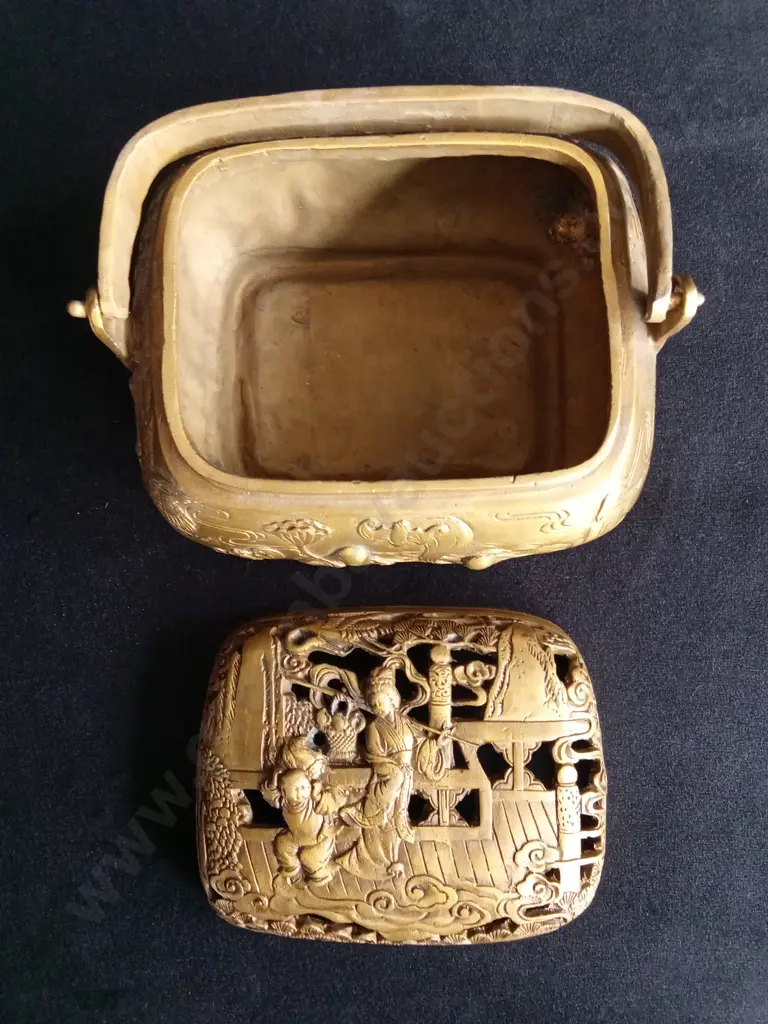 ANTIQUE BRASS CHINESE HAND WARMER Image 1++
