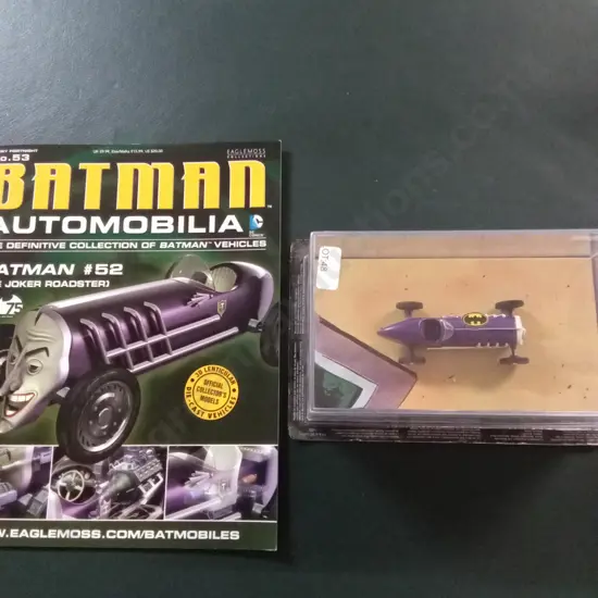 EAGLEMOSS BATMAN AUTOMOBILIA #52 JOKER ROADSTER 1:43 PACKAGED PLUS CORRESPONDING MAGAZINE