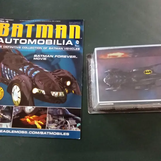 EAGLEMOSS BATMAN FOREVER AUTOMOBILIA BATMOBILE DIECAST MODEL 1:43 PACKAGED PLUS CORRESPONDING MAGAZINE