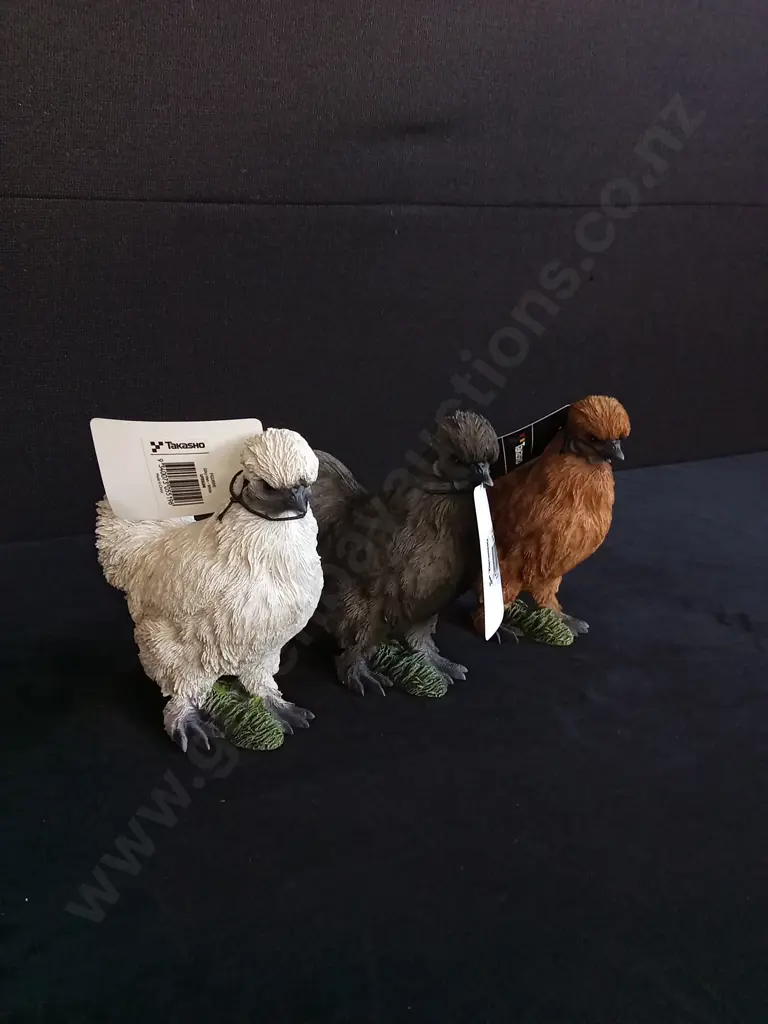 3 PIECES TAKASHO SILKY HENS H 7CM BRAND NEW Image 1++