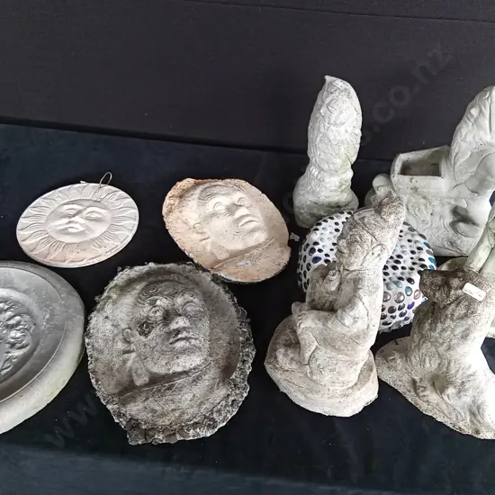 10 CONCRETE GARDEN FIGURES