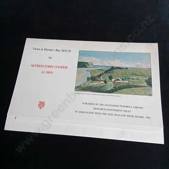3 VINTAGE PRINTS BY ALFRED JOHN COOPER, THE ALEXANDER TURNBULL LIBRARY RESEARCH ENDOWMENT TRUST 1980