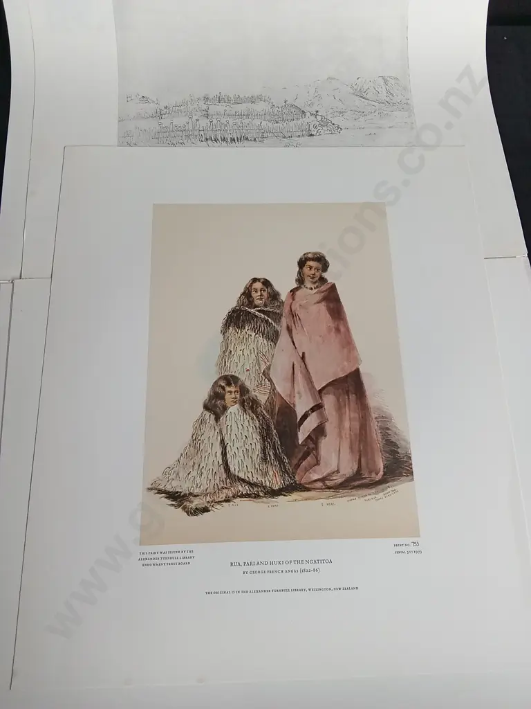 4 VINTAGE PRINTS BY GEORGE FRENCH ANGAS, THE ALEXANDER TURNBULL LIBRARY PRINTS 1973 Image 1++