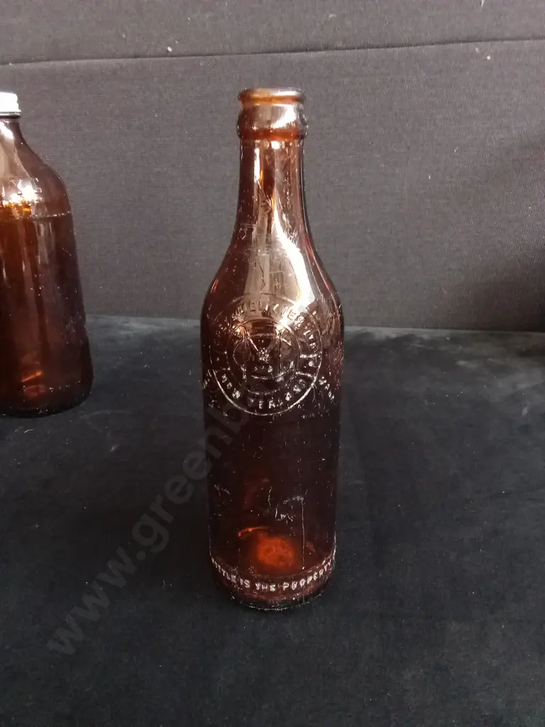 10 PIECES AMBER GLASS BOTTLES Image 1++