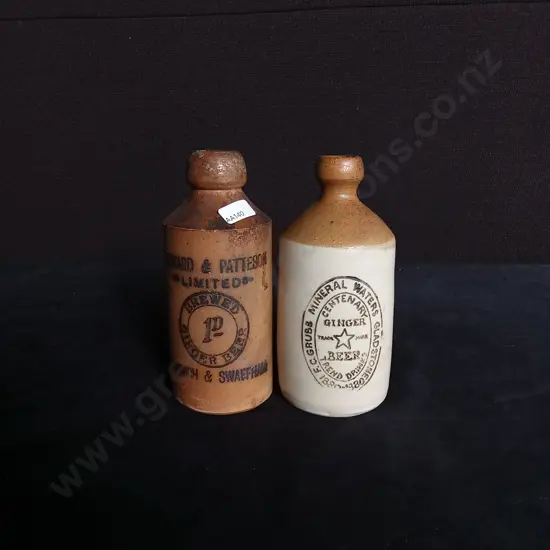 2 VINTAGE GINGER BEER BOTTLES