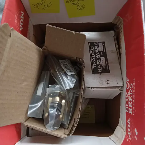 BOX OF BRAND NEW TRADCO HARDWARE