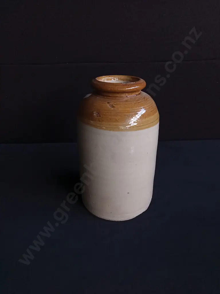 ANTIQUE TWO TONE STONEWARE JAR Image 1++