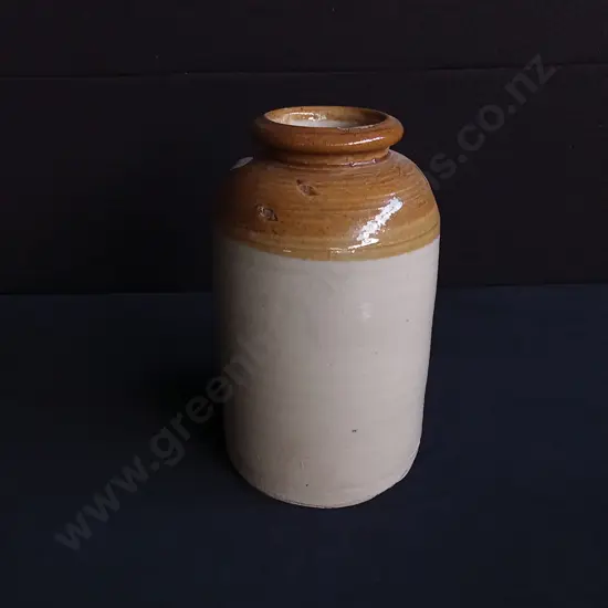 ANTIQUE TWO TONE STONEWARE JAR