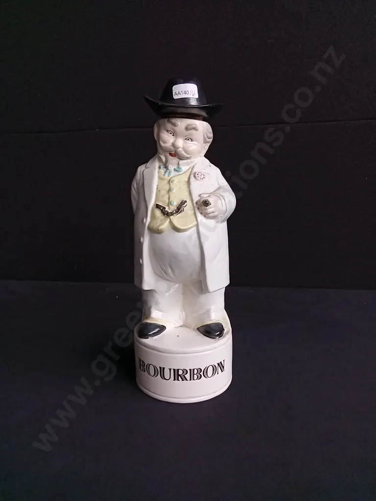 VINTAGE ALBERTA'S MOLDS CERAMIC BOURBON DECANTER Image 1++