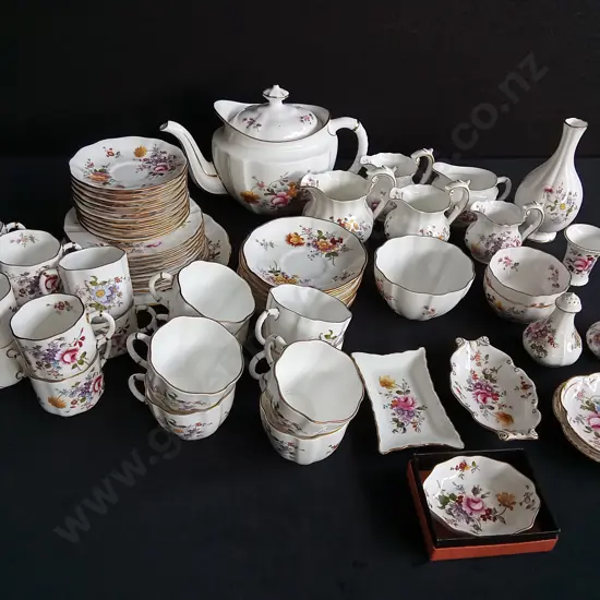 54 PIECE ROYAL CROWN DERBY BONE CHINA DERBY POSIES SET