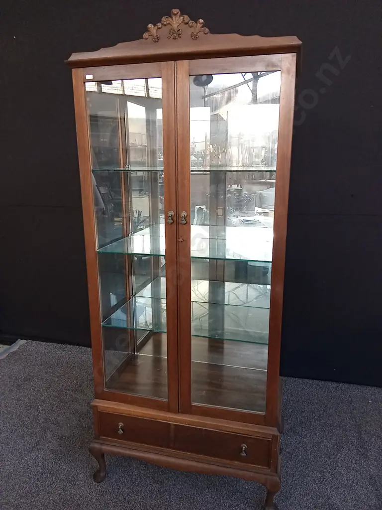 QUEEN ANNE STYLE CHINA CABINET H 1.72M X W 74CM X D 37CM Image 1++