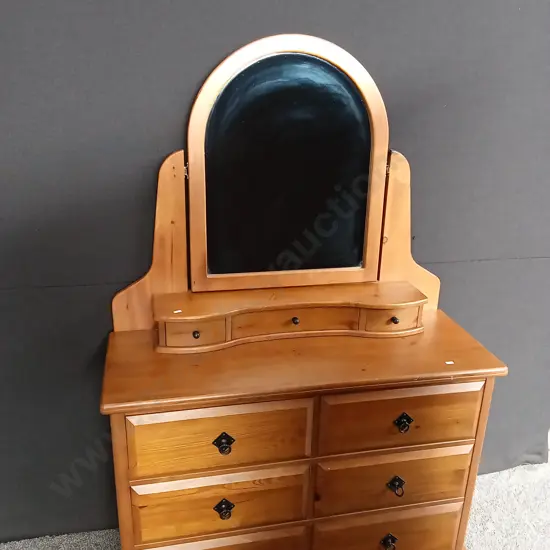CHEST OF DRAWERS WITH MIRROR TOP L125CM D47CM H1.9M