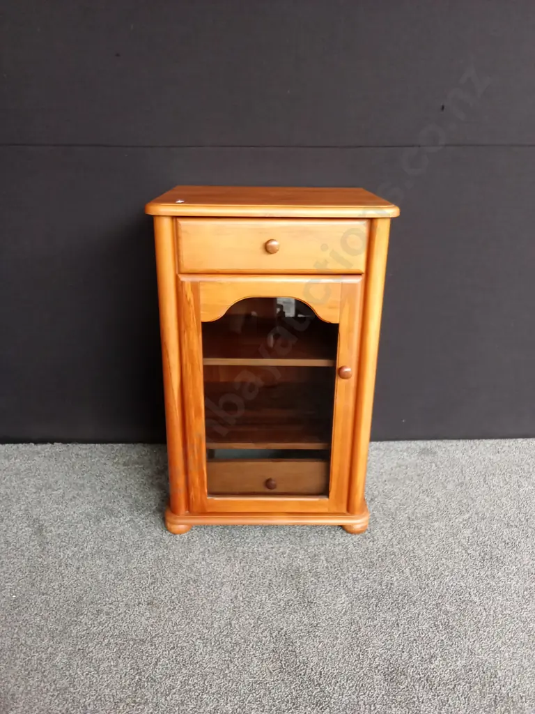 RIMU TV AND HI-FI CABINET WITH GLASS DOOR L62CM D51CM H95CM Image 1++