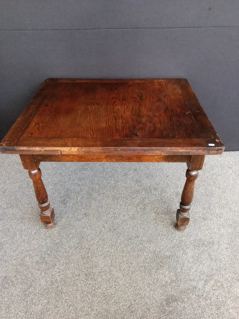 SOLID TIMBER EXTENDABLE DINING TABLE AND THREE CHAIRS  91CM X 107CM EXTENDING TO 165CM Image 1++