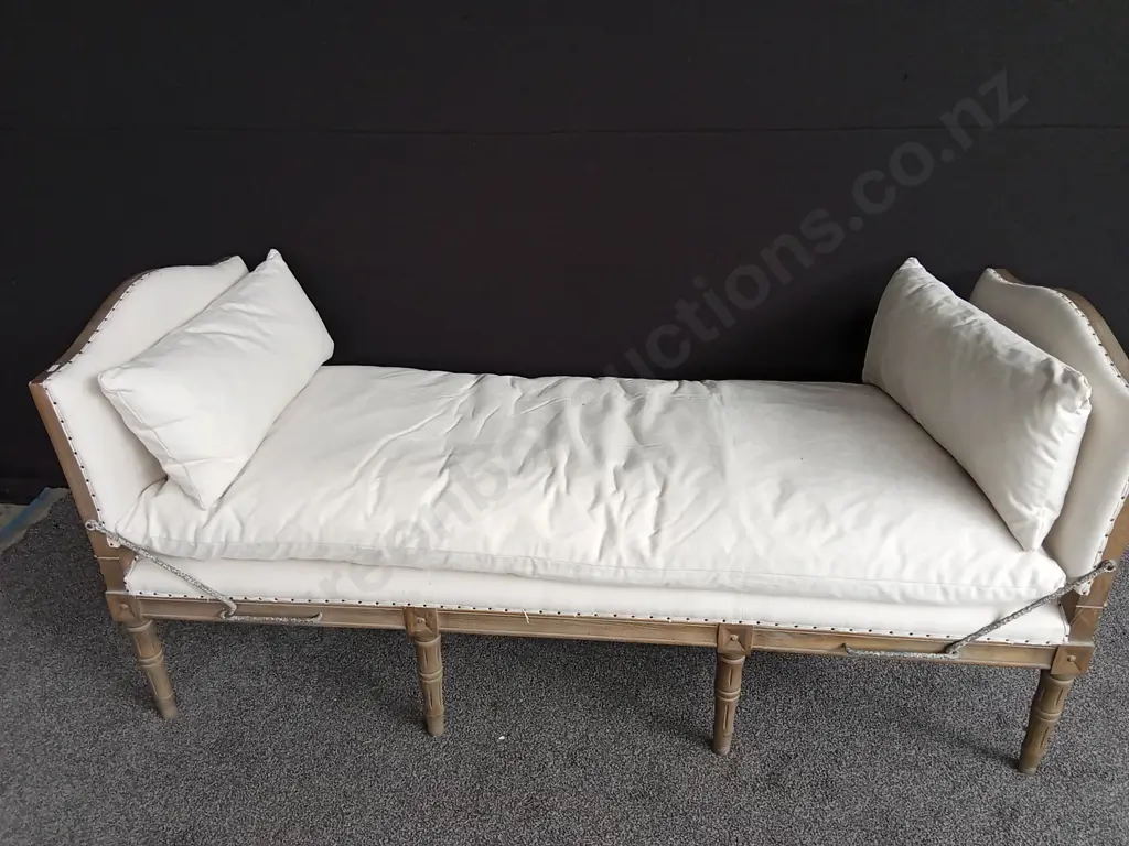FRENCH COUNTRY COLLECTIONS CHAISE DAMAGE AS PER PHOTO Image 1++
