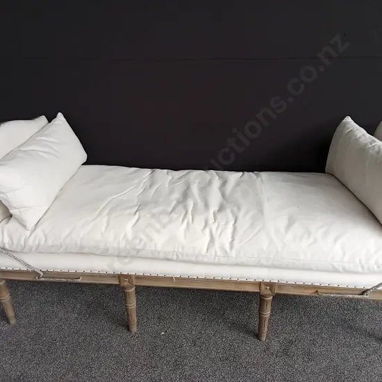 FRENCH COUNTRY COLLECTIONS CHAISE DAMAGE AS PER PHOTO