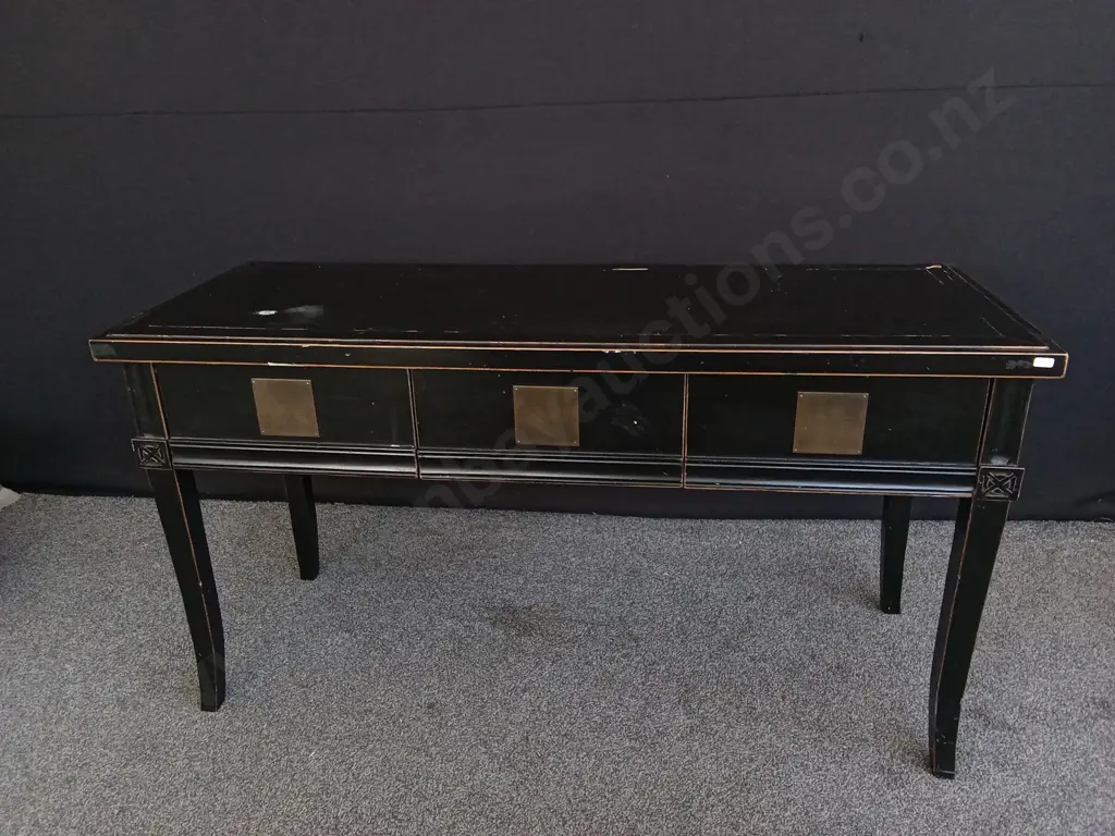 BLACK LACQUER SIDEBOARD H 77CM X W 1.45 M X D 55 CM Image 1++