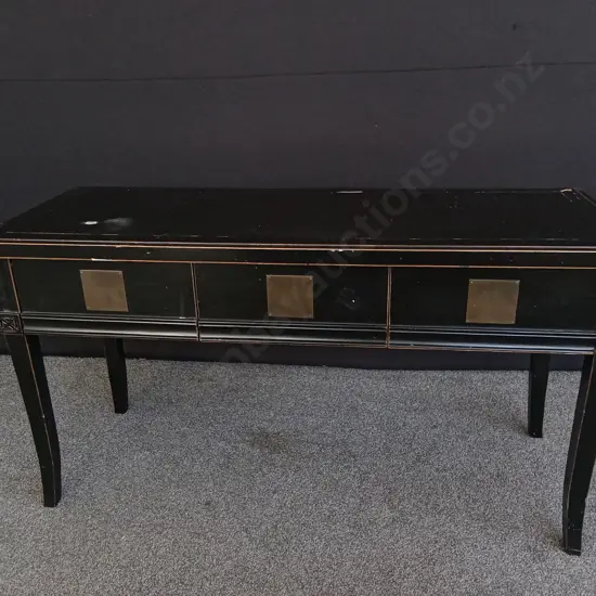 BLACK LACQUER SIDEBOARD H 77CM X W 1.45 M X D 55 CM