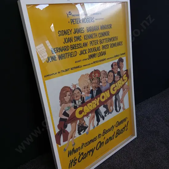 LARGE FRAMED PRINT OF CARRY ON GIRLS POSTER