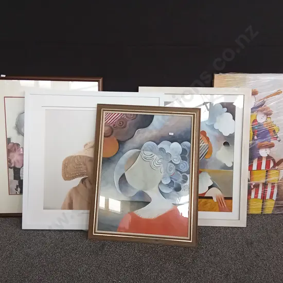 5 FRAMED ARTWORKS