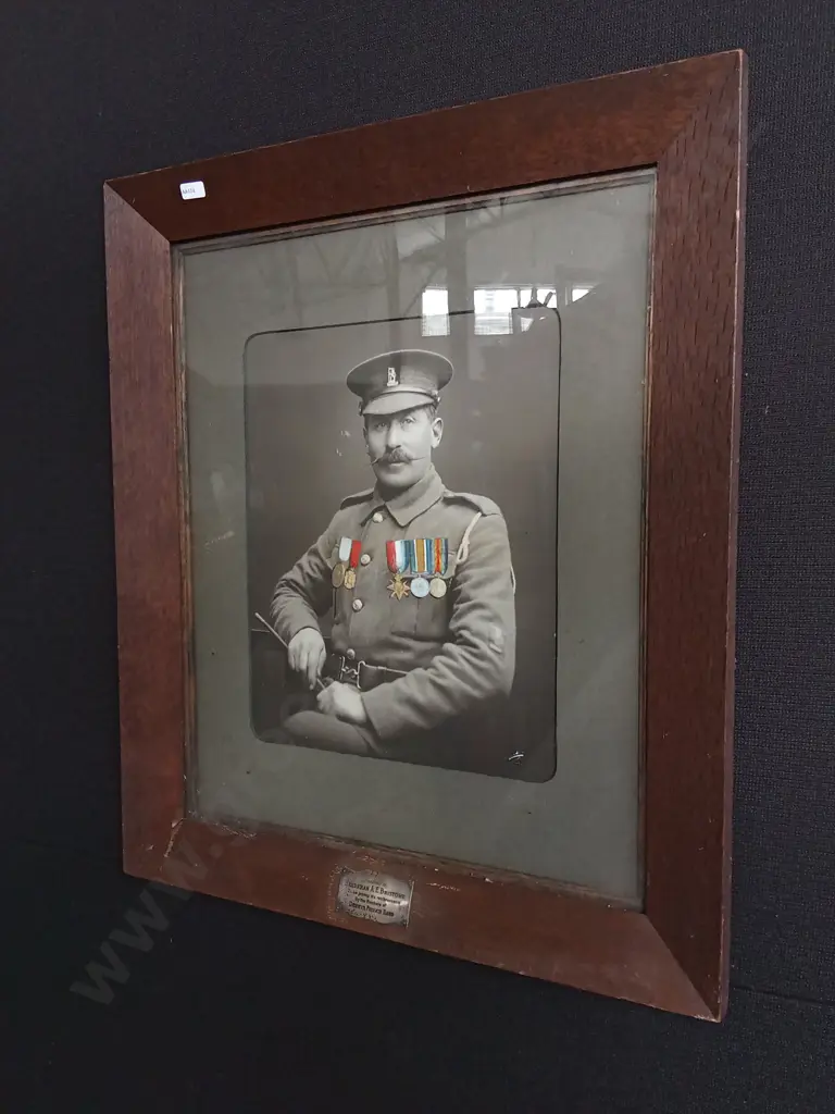 FRAMED PHOTOGRAPH AND ARTWORK OF BANDSMAN A. E. BRISTOWE Image 1++