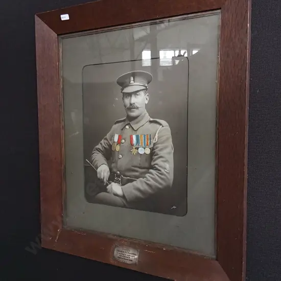 FRAMED PHOTOGRAPH AND ARTWORK OF BANDSMAN A. E. BRISTOWE