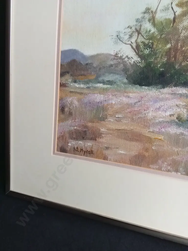 PAIR OF FRAMED LANDSCAPE PAINTINGS SIGNED N. MYSELL Image 1++