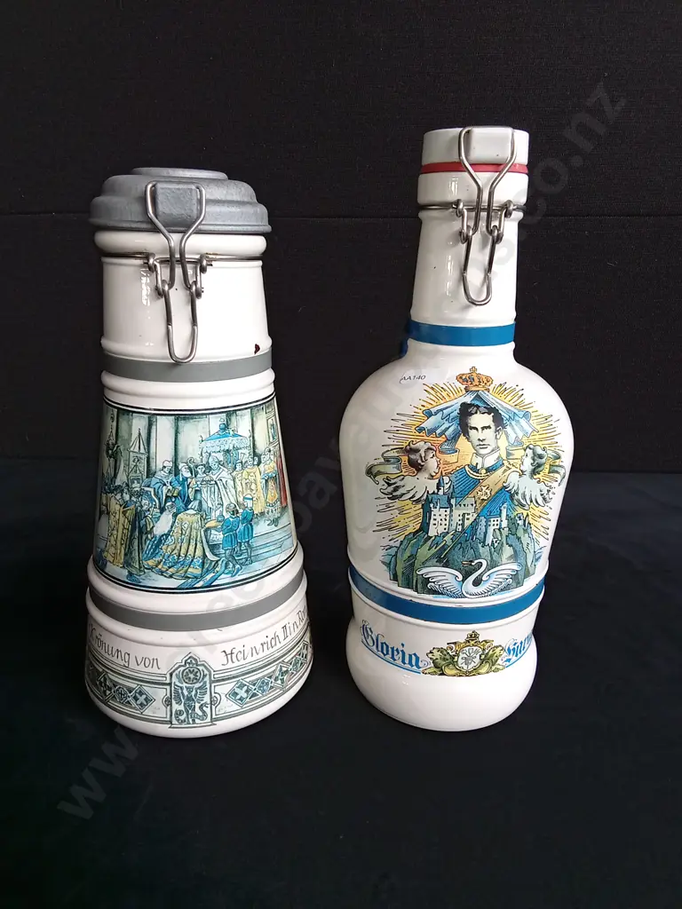 GERMAN ALTENMÜSTER BRAUER BEER STEIN AND 1 LITER GERMAN BEER BOTTLE Image 1++