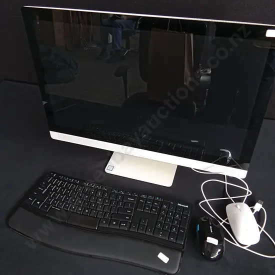 HP PAVILION DESKTOP AND MOUSE, MICROSOFT KEYBOARD AND MOUSE