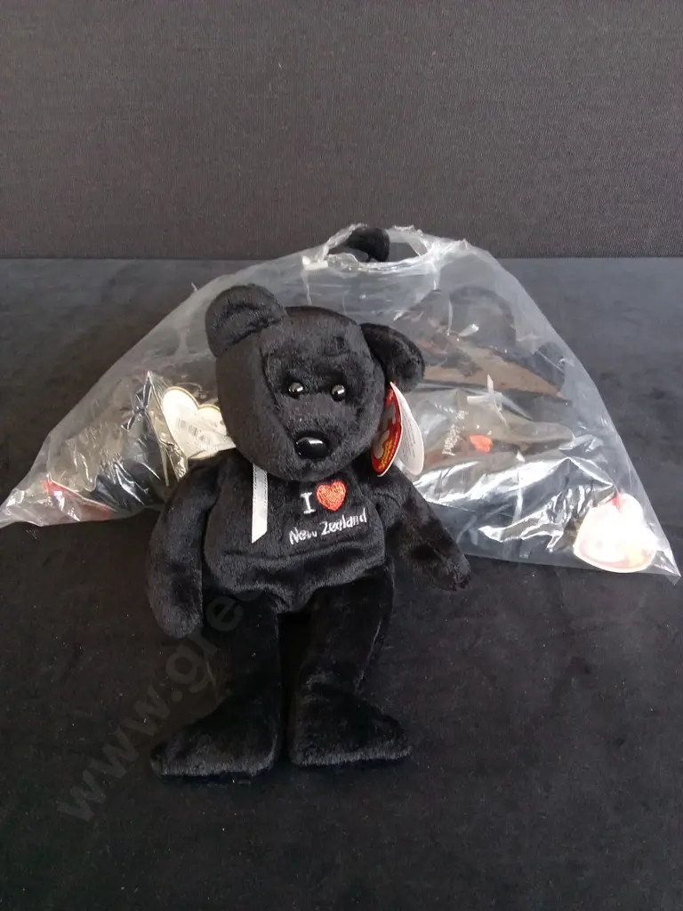 BRAND NEW BAG OF 6 TY BEANIE BABIES "NEW ZEALAND BEAR" Image 1++