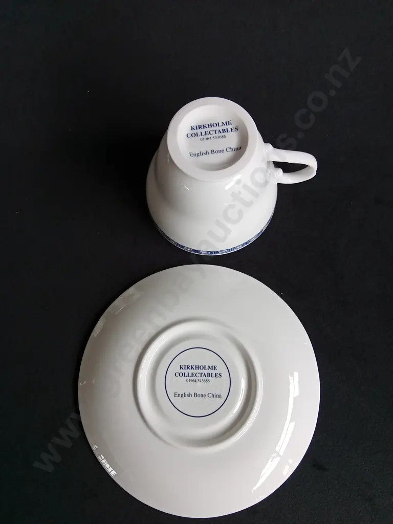 12 PIECES KIRKHOLME COLLECTABLES ENGLISH BONE CHINA TEA CUP AND SAUCER SETS, 5 SETS AND 2 SPARE PLATES Image 1++